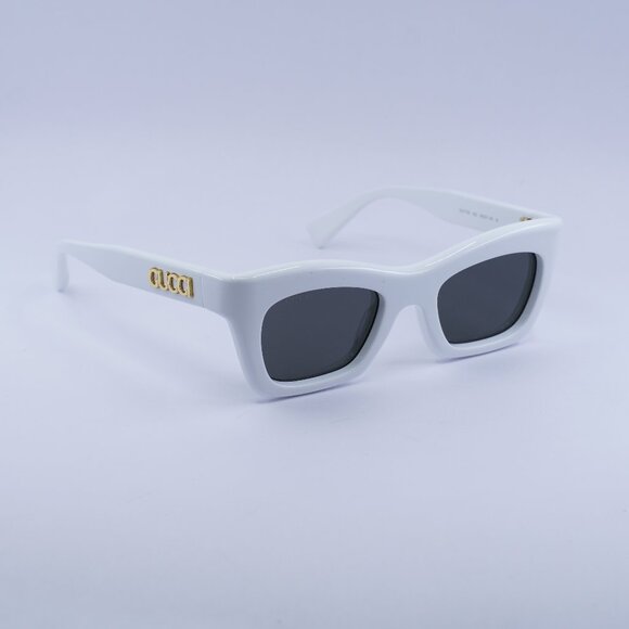 Gucci GG1773S 002 Sunglasses White Cat Eye Frame, Grey Lenses - Picture 1 of 13